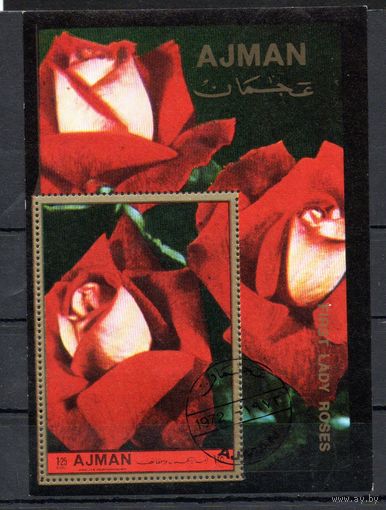 Розы Аджман ОАЭ 1972 год 1 блок