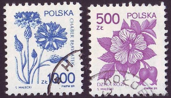 Лечебные растения Польша 1989 год 2 марки