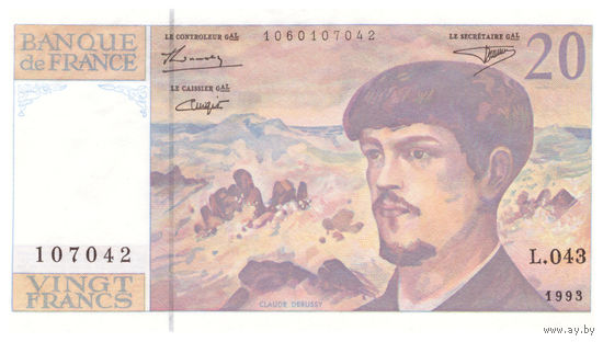 Франция 20 франков 1993 год