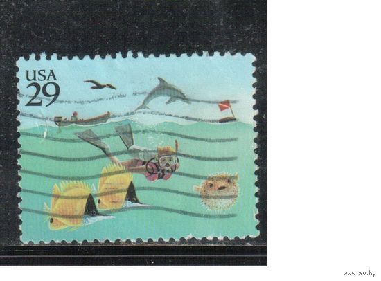 США-1994, (Мих.2500) , гаш. , Морская фауна
