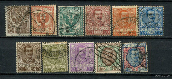 Королевство Италия - 1901/1922 - Гербы и Король Виктор Эммануил III - [Mi. 74-84] - полная серия - 11 марок. Гашеные.  (LOT A21)