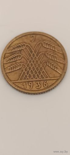 5 фенингов 1936 год"J"