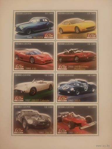 Сьерра Леоне 2007. 60 лет Ferrari. Малый лист