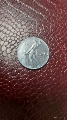 Монета 50 лир 1981г. Италия. Отличная!