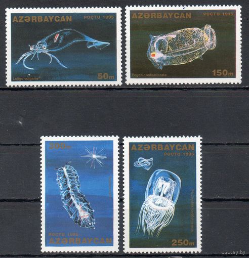 Морская фауна Азербайджан 1995 год 4 марки