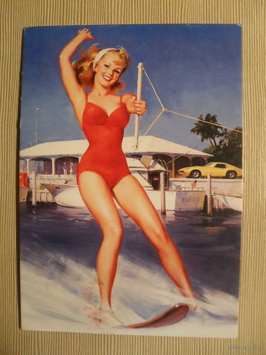 ПОДПИСАННАЯ ОТКРЫТКА PIN-UP. худ. GIL ELVGREN.