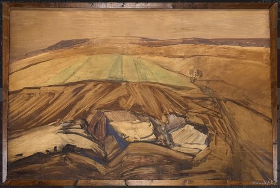 Цвирко (Нар.худ.);200/140см;1973г;"Ритмы",1973г. ДВП,темпера;Нёманский край. 200х140 см.