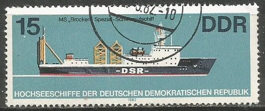 ГДР. Морские суда. Корабль "Brocken". 1982г. Mi#2711.