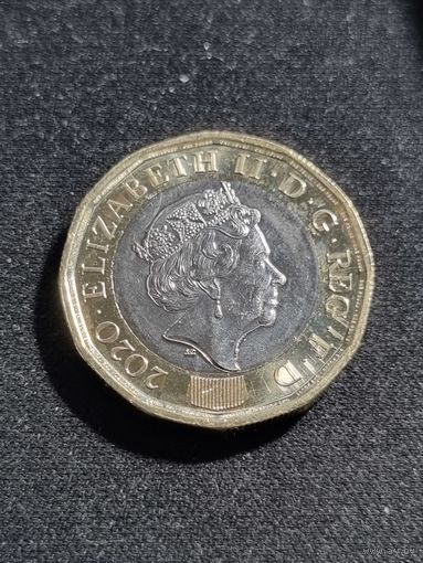Великобритания 1 фунт 2020 Unc