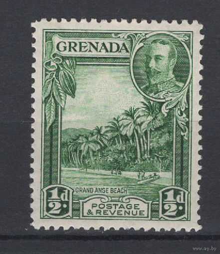 1934 Гренада / Grenada** 1/2 d, Георг V , Пляж, марка из серии SG#135