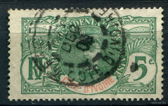 Французские колонии - Кот д Ивуар - 1906/07г. - Луи Федерб, генерал, 5 с - 1 марка - гашёная [Mi 24]. #4-W1-109-A-1