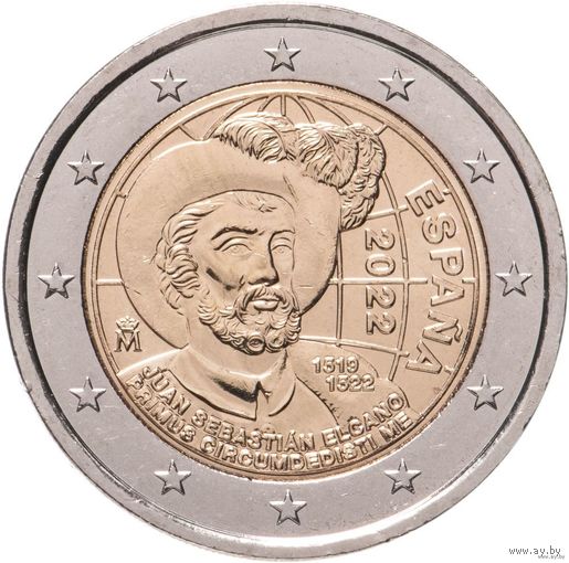 2 евро 2022 Испания Элькано UNC из ролла