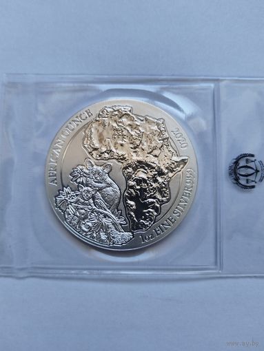 Руанда 50 франков 2020 унция 999