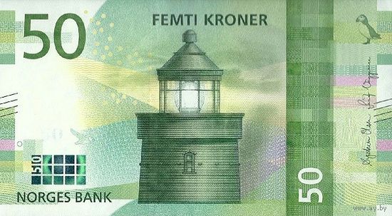 Норвегия 50 крон образца 2017 года UNC p53