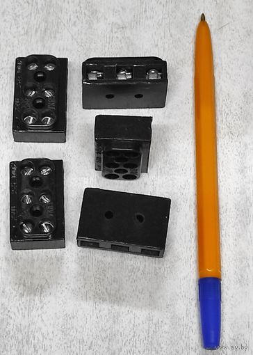 Колодка клеммная 3х3 карболит СОВ-3-2,5-220, 5 штук с 1 рубля