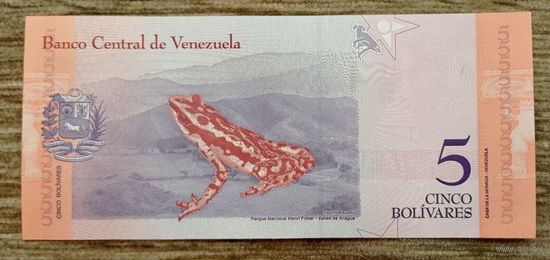 Werty71 Венесуэла 5 боливаров 2018 UNC банкнота лягушка