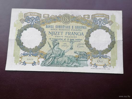 Албания 20 франков  1939