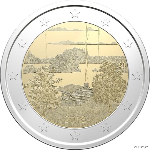 2 Евро Финляндия 2018 Финская сауна UNC из ролла
