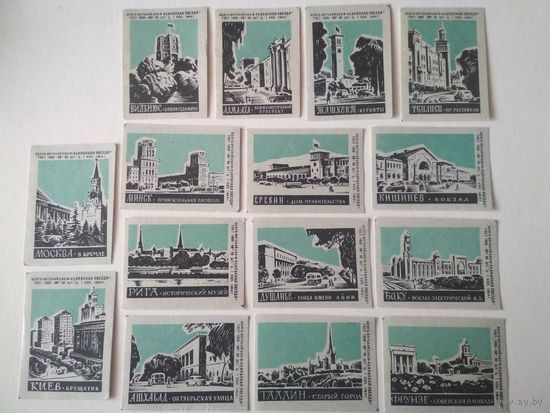 Спичечные этикетки  ф.Красная звезда. Столицы республик СССР. 1964 год