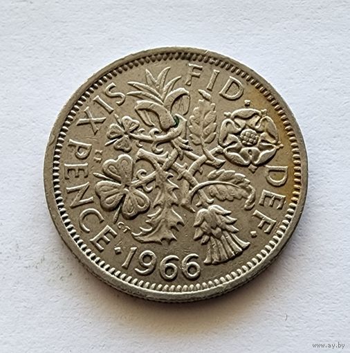 Великобритания 6 пенсов, 1966