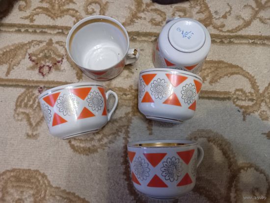 Чашки кофейные 5 шт. Фарфор Городница СССР