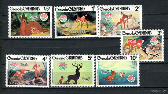 Гренада и Гренадины - 1980 - Рождество. Бэмби - 7 марок. MNH.  (Лот 7Gv)-T4P16