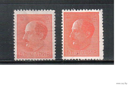 Болгария-1940, (Мих.397 А х+у),   * , Стандарт, Царь Борис III, 2 типа,