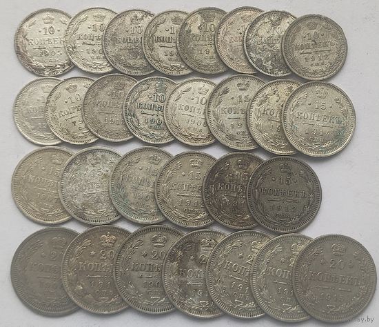 Отборные 29 серебрянных монет РИ Детализация Сохран Остатки штемпельного блеска Нечищенные  В коллекцию  Смотрите также другие мои лоты