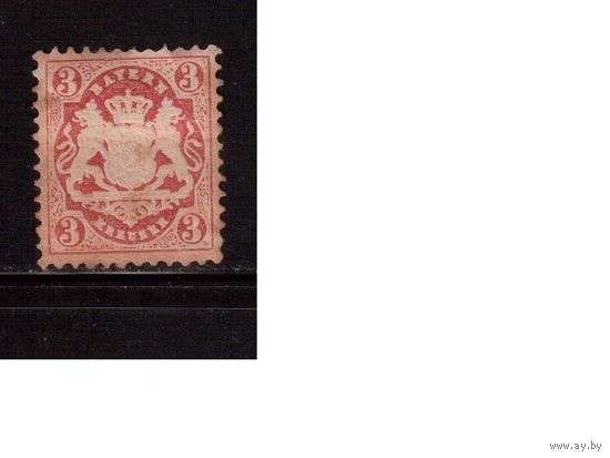Германия(Бавария)-1870,(Мих.23у) *   , ВЗ - 1у, Герб ,