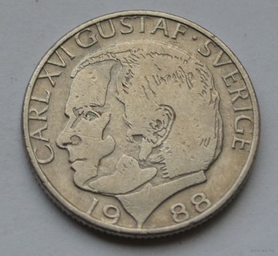 Швеция, 1 крона 1988 г.
