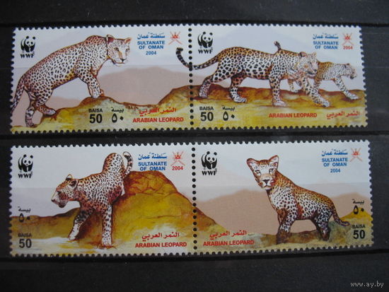 Оман, леопарды, полная серия. 2004 г. 2 фото. см. условие.