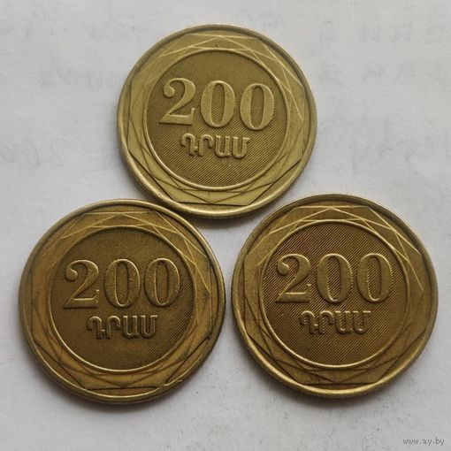 Армения 200 драмов  2003 г.  цена за одну