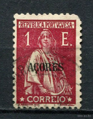 Португальские колонии - Азорские острова - 1930/1931 - Надпечатка ACORES на марках Португалии. Жница 1Е - [Mi.332] - 1 марка. Гашеная.  (Лот 115AU)