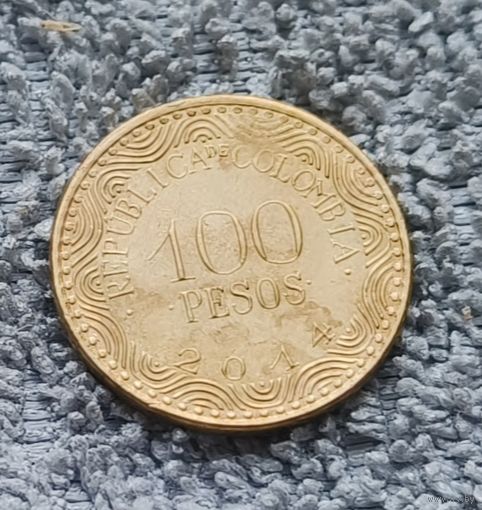 Монета Колумбия 100 песо 2014 г.