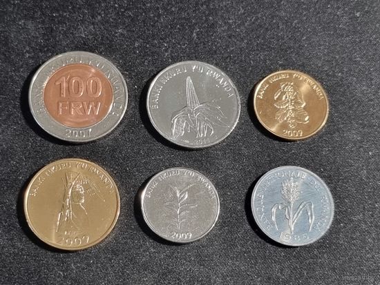Руанда 1,5,10,20,50,100 франков 1985-2011 Unc
