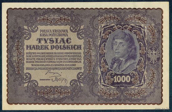 Польша, 1000 марок польских 1919 год.