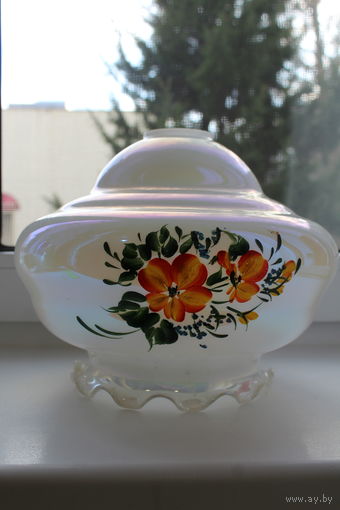 Шикарный старинный плафон для люстры  ручная роспись