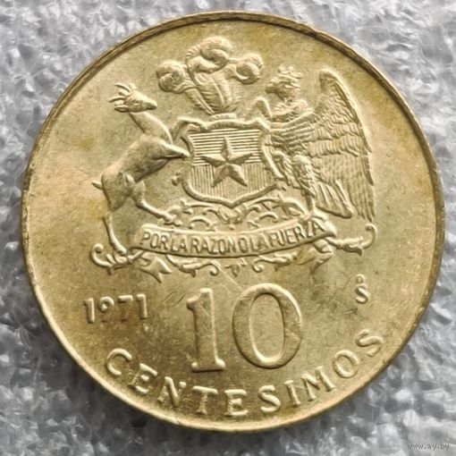 Чили 10 сентесимо  1971 г.