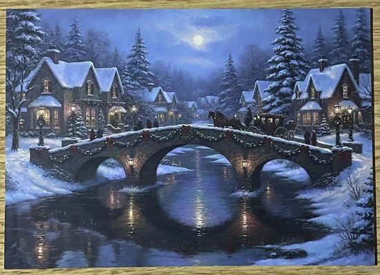 Открытка новогодняя чистая 10х15 см.