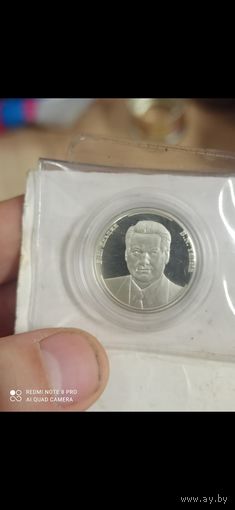 Медаль серебро Ельцин 925 проба