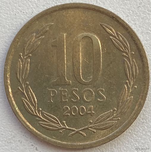 Чили 10 песо 2004 г.