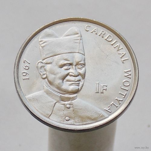 Конго 1 франк 2004  25 лет правления Иоанна Павла II  /кардинал Войтыла, 1967/