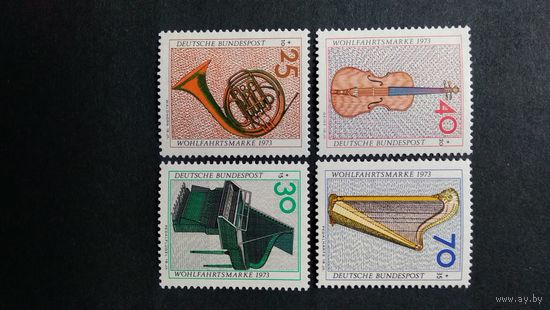 ГЕРМАНИЯ. ФРГ\25с\ музыкальные инструменты 1973 чист. б\н