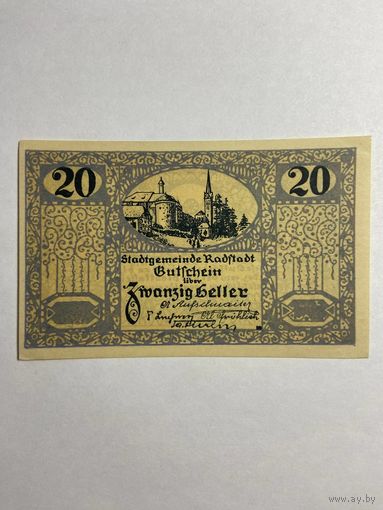 20 геллеров (нотгельды) 1921 г. Австрия.-0812