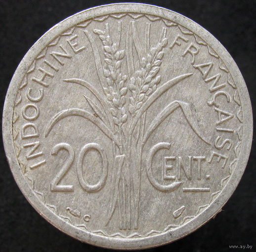 1к Фр. Индокитай 20 сантимов 1945 C ТОРГ уместен  (2-179) распродажа коллекции