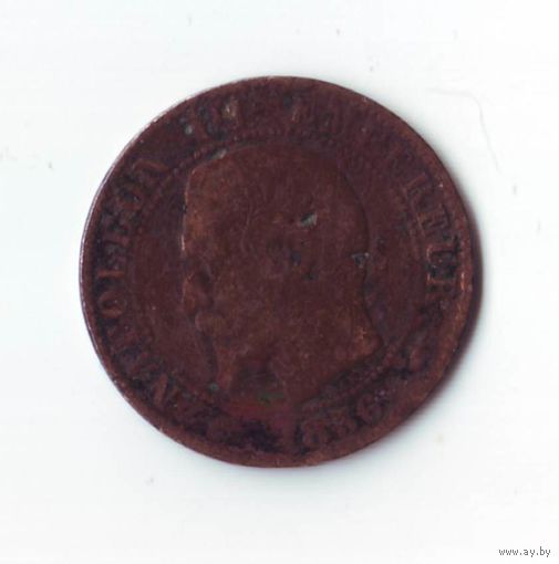 5 сантимов 1856, Наполеон III, Франция.
