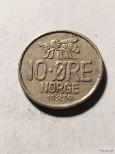 Норвегия 10 оре 1959