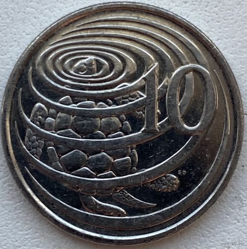 Каймановы острова 10 центов 2008 г.