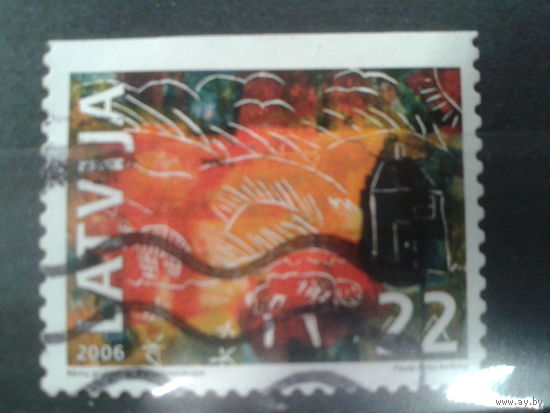 Латвия, 2006. Детский рисунок, марка из буклета с обрезом с одной стороны.