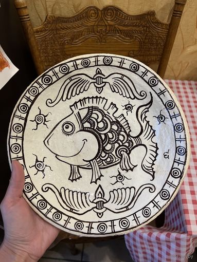 Большое декоративное блюдо ручной работы